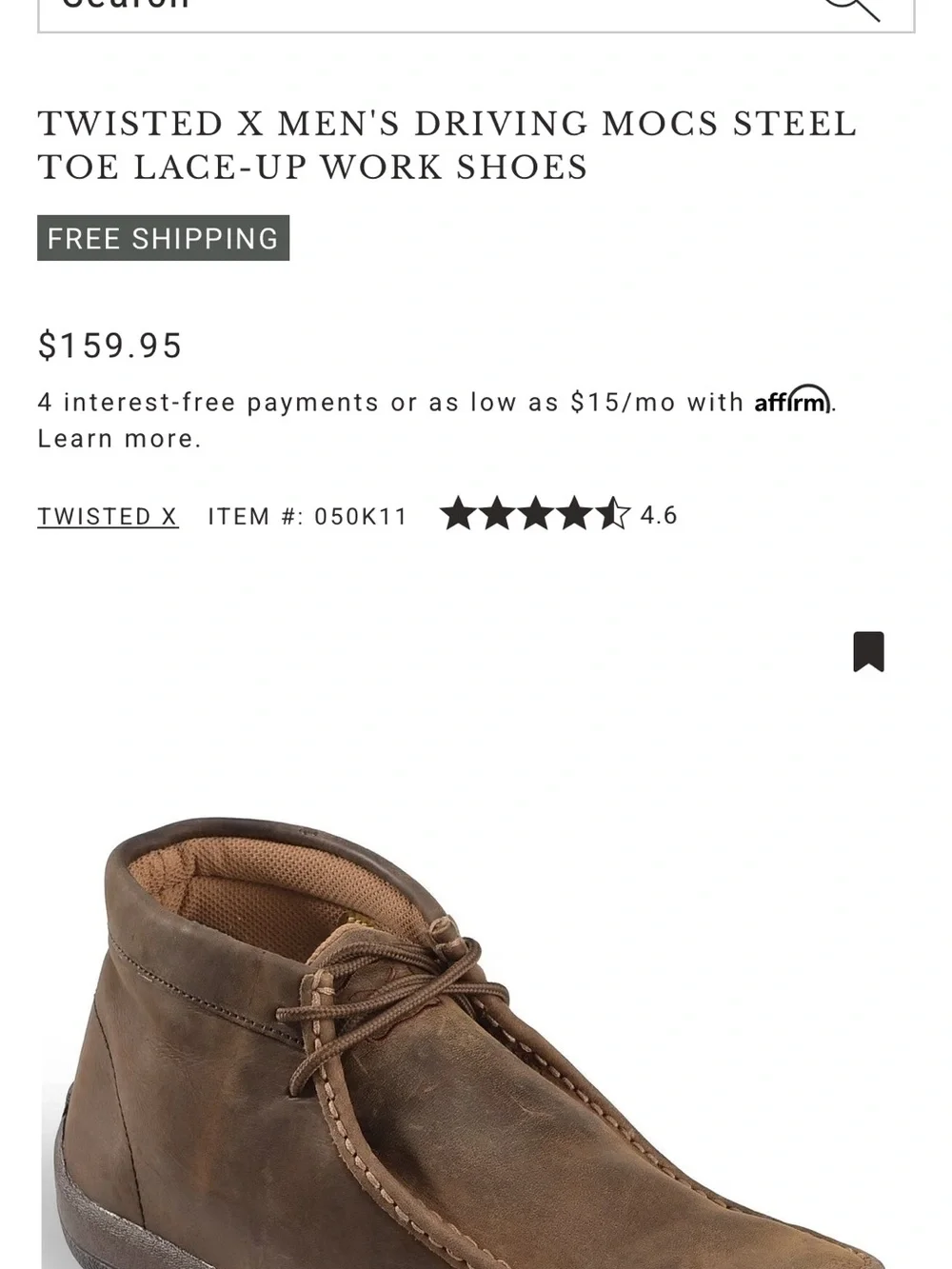 Twisted X Men's Chukka Driving Steel Toe Slip Resistant Work Boot Men’s 10.5